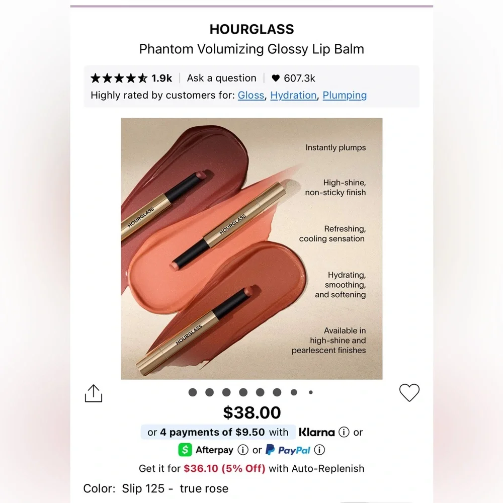 NIB Hourglass Phantom Volumizing Glossy Balm in Shade Slop